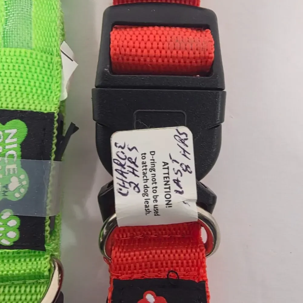 Nice Paws Set of 2 Light Up Dog Collars